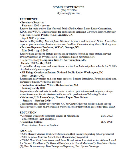 resume